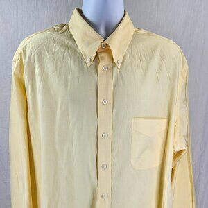 Paul Fredrick 100% Cotton Men’s Yellow Long Sleeve Shirt Size 18 1/2 37